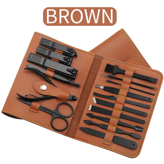 16-Piece Nail & Grooming Kit with Bag – Clippers, Trimmers, & More