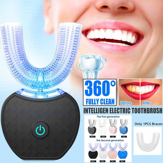 360° Waterproof Electric Toothbrush – U-Shape Design, USB Charging