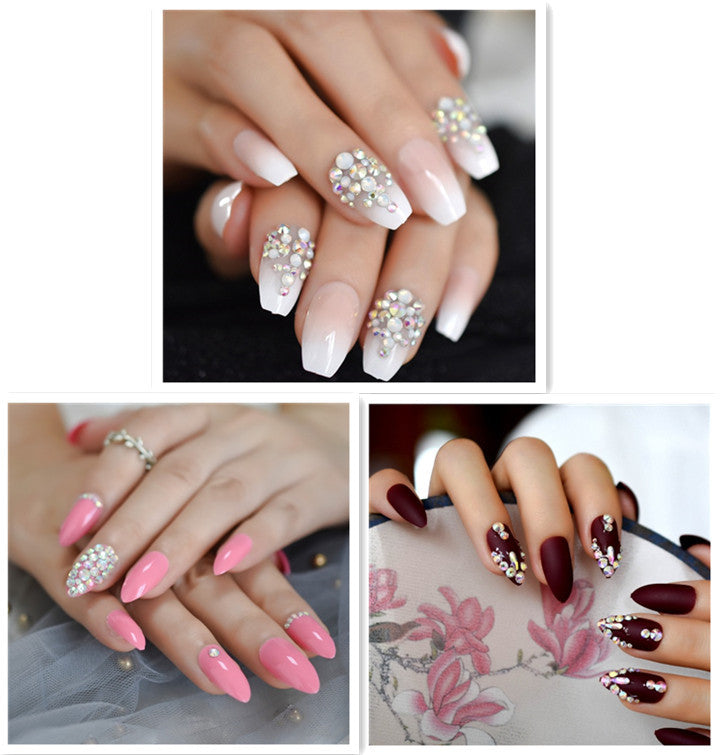 Metal Style Square Nails – Medium & Short for Everyday Wear